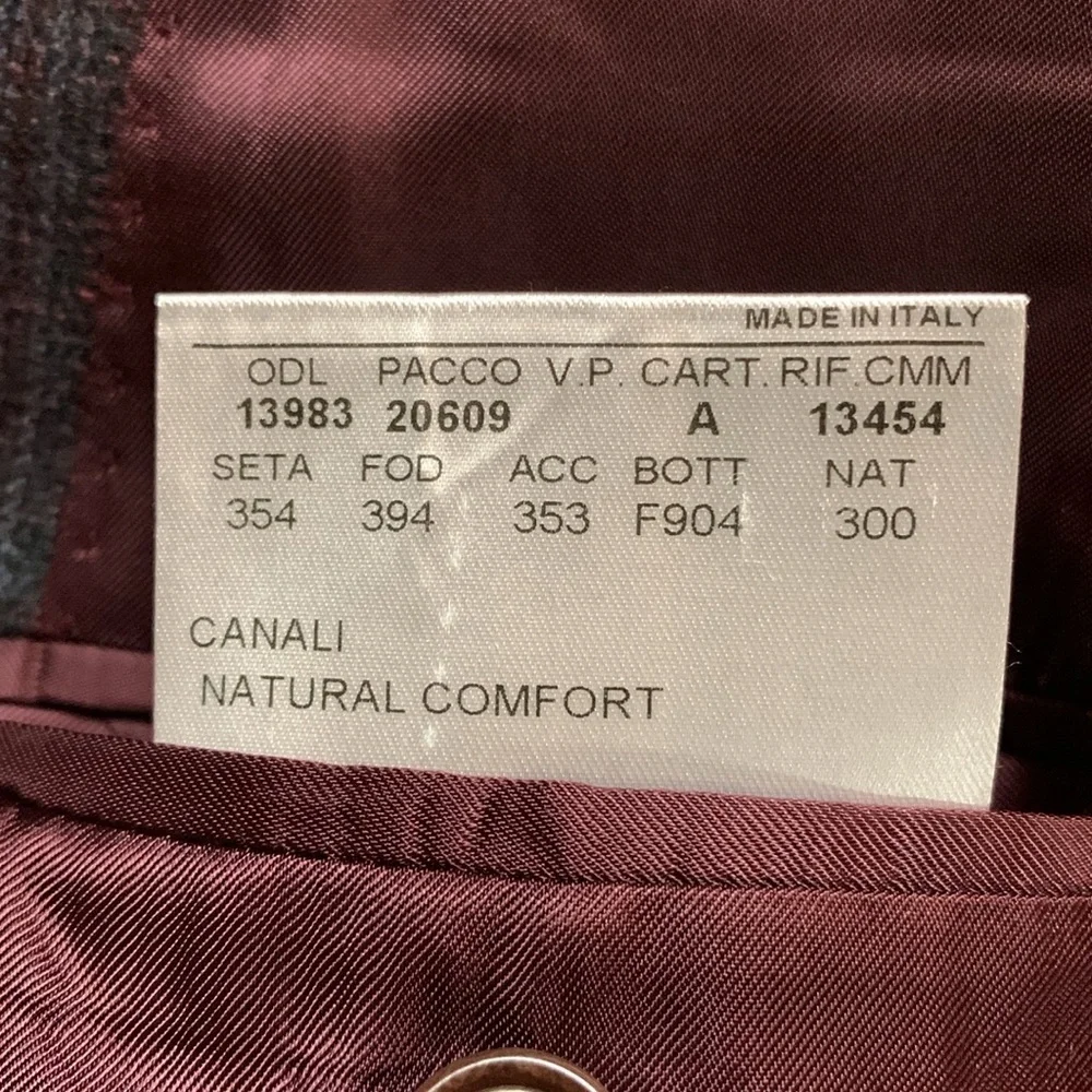 CANALI Italy Wool Cashmere Blend Men's Multi Color Plaid Blazer Large Academia
